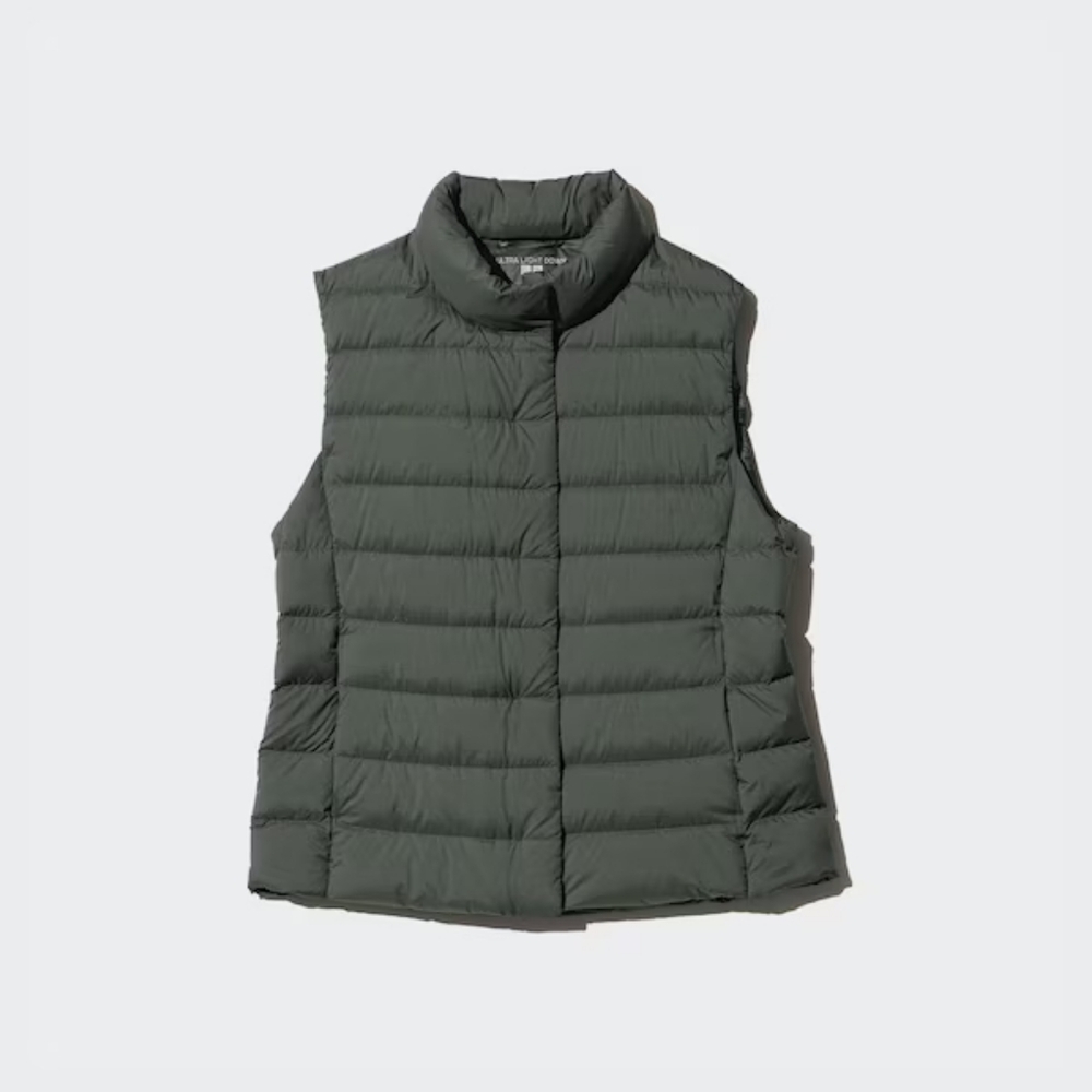 Uniqlo Ultra Light Down Vest, Olive Green, Sz S